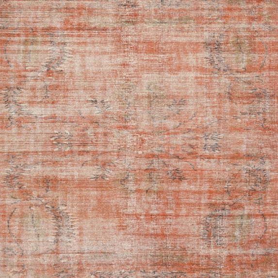Ahgly Company Machine Washable Indoor Square Traditional Orange Area Rugs, 4' Square