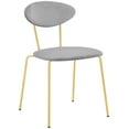 thumbnail image 3 of Dining Chairs Neo Modern Gray Velvet and Gold Metal Leg Dining Room Chairs - Set of 2,Dining Room Seating, 3 of 9