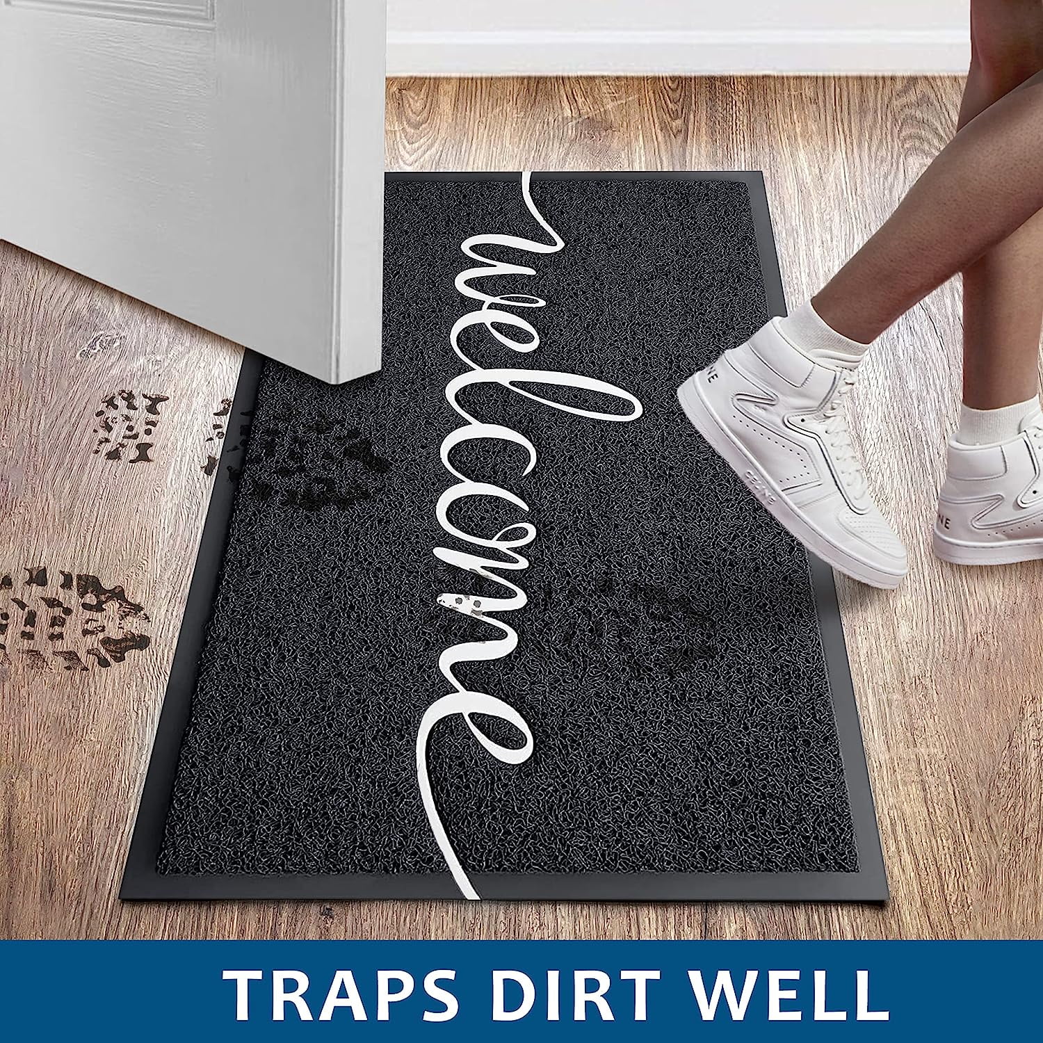iOhouze Front Door Mat Outdoor Doormat Non-Slip Welcome Mat DoorMat for Entrance, Easy Clean Indoor Floor Mat for Garage Yard Patio High Traffic Areas Outside Rug for Home 48"x32"