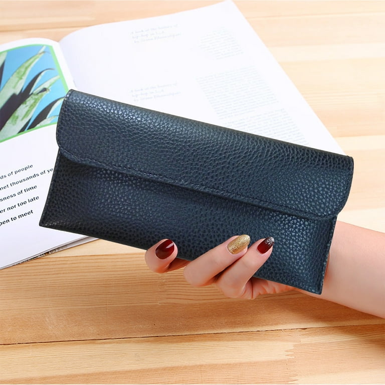 Womens Leather Wallet With Slots Small Wallets For Women Bifold Slim Coin  Purse Zipper ID Card Holder Solid Color Multifunction Small Credit Wallet