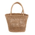 thumbnail image 2 of Bolso de paja para mujer a la moda, bolso tejido a mano para playa de verano, bolso de mano de red hueca - marrón Yuyangstore Bolso de la paja de las mujeres, 2 of 8