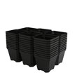 thumbnail image 6 of Black Square Plastic Flower Pot Planting Thick Square Pot With Drain Hole, 6 of 11
