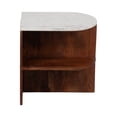 thumbnail image 4 of Sagebrook Home Modern Neutral Wood/Marble Brown 20" Half Round Side Accent Table - 20" x 20" x 20", 4 of 9