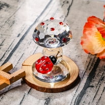 Mushroom Ladybug Glass Figurines Crystal Decor Collectibles Clear Ornaments Mothers Day Gifts for Mom Women on Anniversary Wedding Christmas Valentines