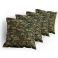 thumbnail image 5 of Ambesonne Green Throw Pillow Cover 4 Pack, Grunge Graphic Camouflage, 24", Green Pale Green Brown, 5 of 7