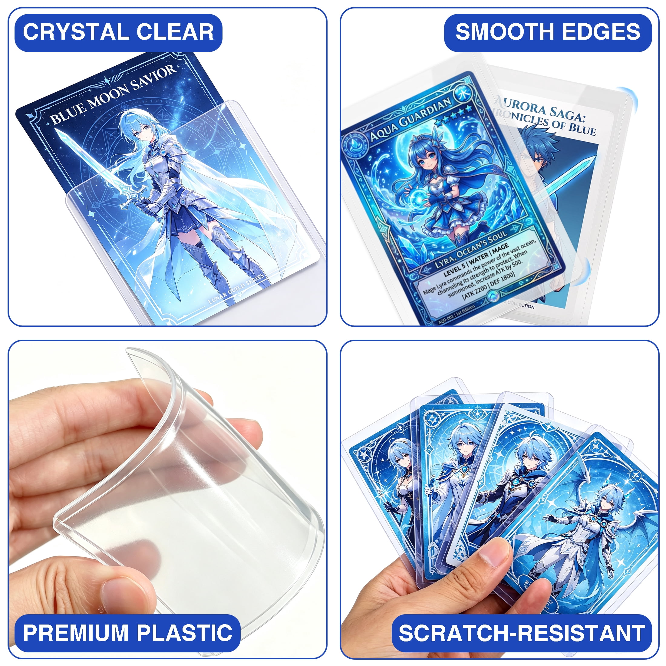 GARITIN 3x4 Inch Toploaders with Penny Sleeves, 200 Pack Clear Card Protectors for Trading Cards