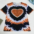 thumbnail image 3 of Women's Casual Tie Dye Heart Graphic T Shirt Short Sleeve Crewneck Tee Tops, 3 of 7