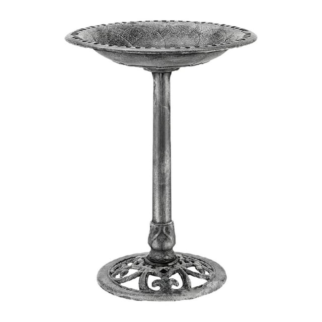 Baños para pájaros con pedestal Decoración de jardín Decoración Estilo vintage Estanque independiente Exterior Comedero para pájaros antiguo para