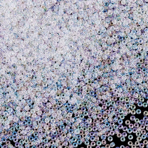 10000pcs 11/0 2mm Glass Seed Beads Round Waist Beads Transparent Rainbow Mini Spacer Beads Clear Glass Beads Glass Seed Beads