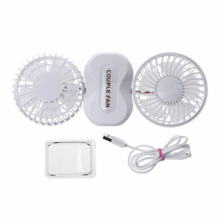 

Portable Couples Fan Rechargeable Battery Air Conditioning 2 Motors Fans USB