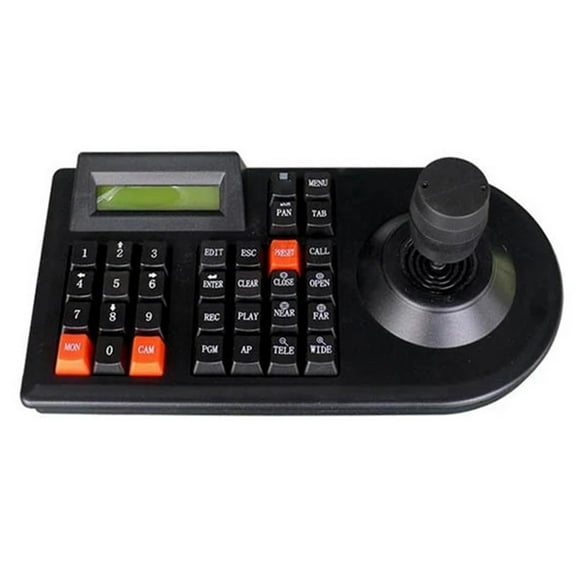 PTZ Camera Keyboard 3D Joystick Controller LCD Display Low Power Consumption, Widely Compatible with Most Dome Security IP Cameras for Linux