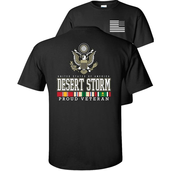 Fair Game Proud Veteran Desert Storm Eagle T-Shirt-Black-S