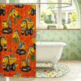 thumbnail image 3 of Manfei Wild Dino Truck Shower Curtain 72Wx72L,Retro Animals Bathroom Curtain,Orange Brown, 3 of 5