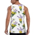 thumbnail image 3 of Fotbe Lavender Flowers Pattern Men's Quick Dry Workout Tank Top Gym Muscle Tee Fitness Bodybuilding Sleeveless T Shirt Breathable Workout Shirt-Medium, 3 of 9