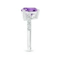 thumbnail image 3 of ANGARA Natural 2.6 ct Amethyst Cocktail Ring with Diamonds in 14K White Gold for Women (Size-10mm) | February Birthstone, Anniversary, Jewelry Gift for Women | Natural Amethyst Ring, 3 of 10