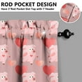 thumbnail image 5 of Watercolor Pig Print Kitchen Curtains - 3 PC Farmhouse Set with Funny Cartoon Animal Pattern, Rod Pocket Short Curtains, 5 of 5