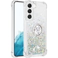 thumbnail image 3 of Phone Case for Samsung Galaxy S23 Plus,Shockproof Clear Quicksand Glitter Flowing Liquid with Bling Diamond Ring Stand,Cute Women Girls Case for Galaxy S23 Plus 6.6'' LS-Silver, 3 of 7