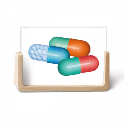 Image of Pill Capsule Health Care Products Pattern Photo Wooden Photo Frame Tabletop Display