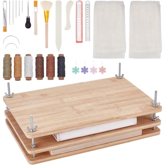 1 Set Book Binding Kits Books Binding Materials Bookbinding Supplies Book Repair Kit with Bone Folder Awl Needles was Thread
