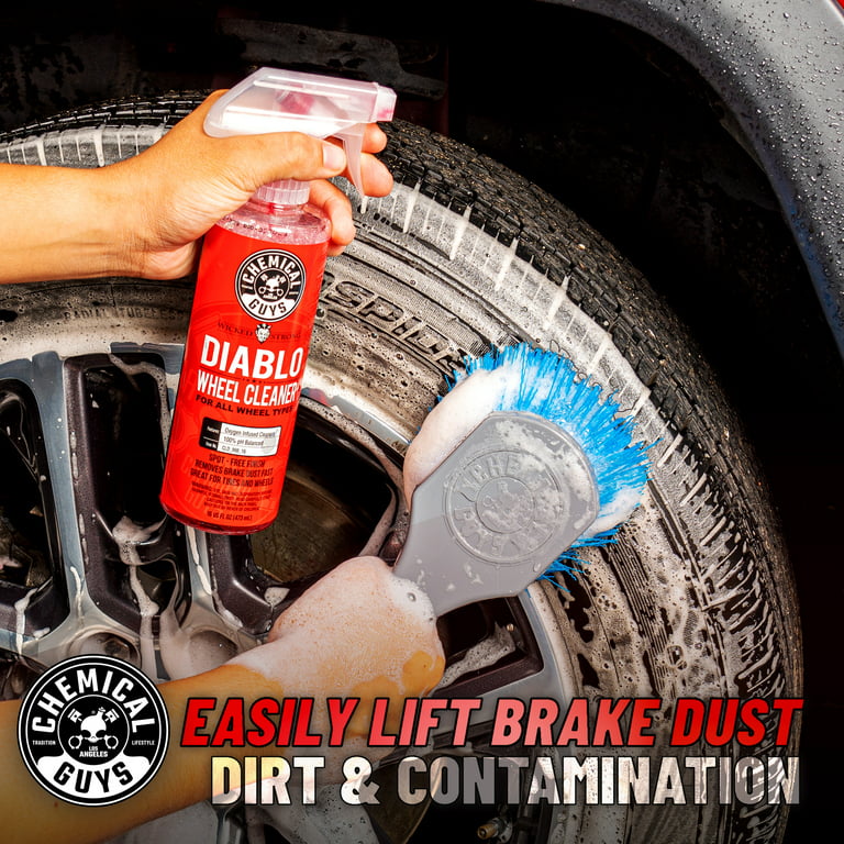 Chemical Guys Wheel Cleaner & Tire Protectant Bundle with (1) 16 oz Natural  Shine Dressing and (1) 16 oz Diablo Wheel Cleaner