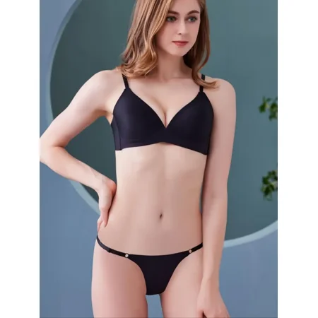 

Sexy & Comfortable Solid Patched Lingerie Set Breathable Push Up Bra & Cheeky Panties Women‘s Lingerie & Underwear
