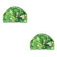 thumbnail image 2 of Kearding Gorros de ducha Estampado de flores Cubierta elástica impermeable Baño Ajustable Sombrero universal Mujeres Niñas Baño Estampado de Type5 NO5, 2 of 6