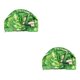 thumbnail image 1 of Ounissouiy Gorros de ducha Estampado de flores Impermeable Lazo elástico Baño grueso Ajustable Colorido Rizado Sombrero Baño Barbero Cocotero Árbol de coco 2piezas Ounissouiy CBP385845, 1 of 6