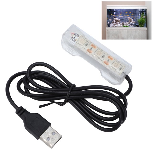 Aquarium Light, USB Charging LED Fish Tank Light with Plastic Material for Plants and Desk Decoration