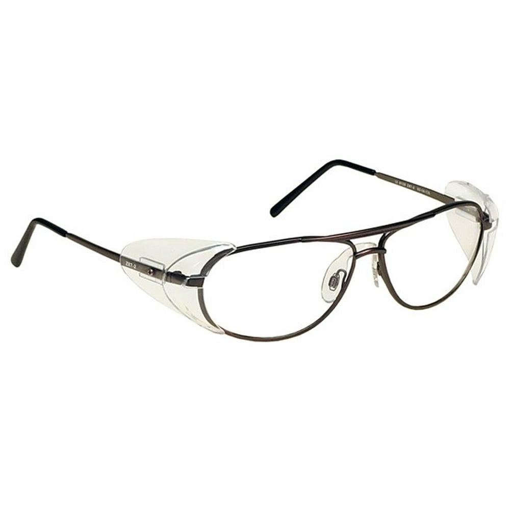 Glass Safety Glasses in Aviator Metal Frame with Removable Side Shields ...