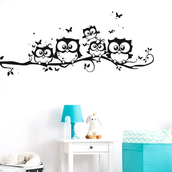 Dvkptbk Wallpaper Sticker Cute Owl PVC Sticker Wall Sticker Living Room Decoration Home Decor on Clearance