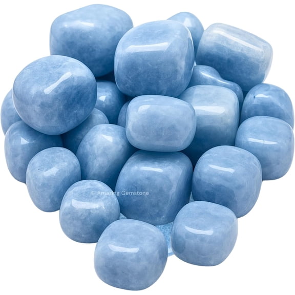 Blue Calcite Crystals and Healing Stones Tumbled - 1000  Carats
