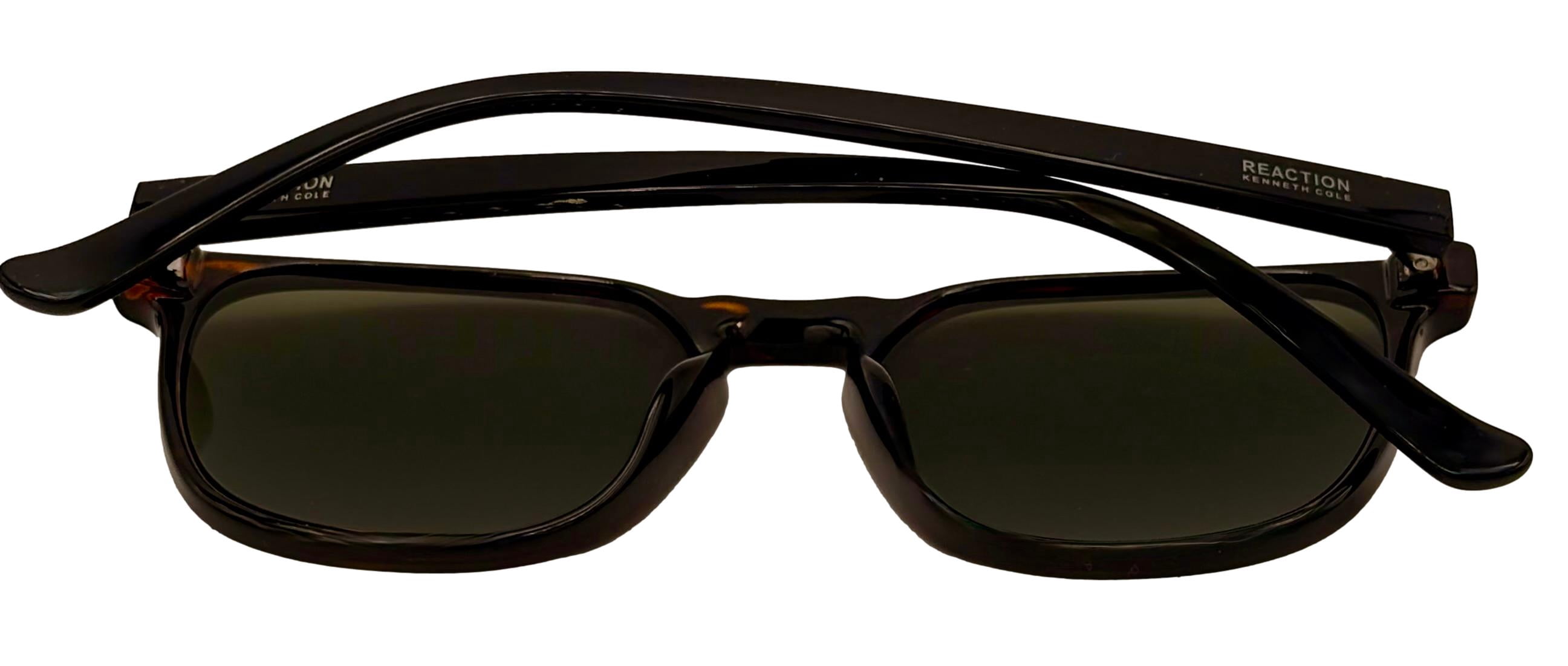 Kenneth Cole Reaction Dark Havana Mens Square Plastic Sunglass KC1414. 52N