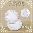 thumbnail image 2 of Topboutique Paper Doilies,150 Pieces 4.5 inch White Paper Doilies,Lace Paper Doilies,Round Doilies for Food,Disposable Decorative Paper Doily for Cakes Desserts Crafts Party Wedding Tableware Decor, 2 of 7
