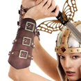 thumbnail image 5 of Conjunto de accesorios de disfraz de cuero para Cosplay de Halloween, cinturón de cintura de caballero Medieval renacentista, guantelete de pirata vikingo, pulsera, 5 of 5
