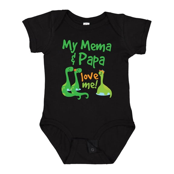 Inktastic Mema and Papa Grandson Dinosaur Boys Baby Bodysuit