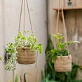 thumbnail image 2 of Faux Rattan Cement Hanging Planter, 2 of 12