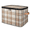 Multicolor 1, variant on ADECORIVY Farmhouse Plaid Storage Bin with Lid Fabric Beige Foldable Storage Baskets Boxes for Clothes Shelves Closet Organizer Containers with Leather Handles for Wardrobe