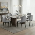 thumbnail image 6 of LeisureMod Mosaic Dining Upholstered Fabric Side Foam Cushioned Modern Accent Chair with Metal Legs for Living Room, Kitchen, Light Grey, 6 of 15