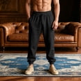 thumbnail image 4 of Aezemi Men Loose Fit Jogger Pants Drawstring Workout Pull on Elastic Waist Casual Workout Pants with Pockets Outdoor Summer Spring Sports Comfy Baggy Trousers M, 4 of 6