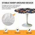thumbnail image 6 of Yellow Blue Leaf Elastic Fitted Round Table Cover White Flowers Waterproof Outdoor Tablecloth for Holiday Party, Picnic, Patio & Dining Fits Tables Up to 36"-44", 6 of 8
