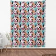 thumbnail image 4 of Ambesonne Floral Fabric by the Yard Upholstery, Pastel Leaves Flowers Branch, 2 Yards, Deep Sky Blue Dark Coral, 4 of 5