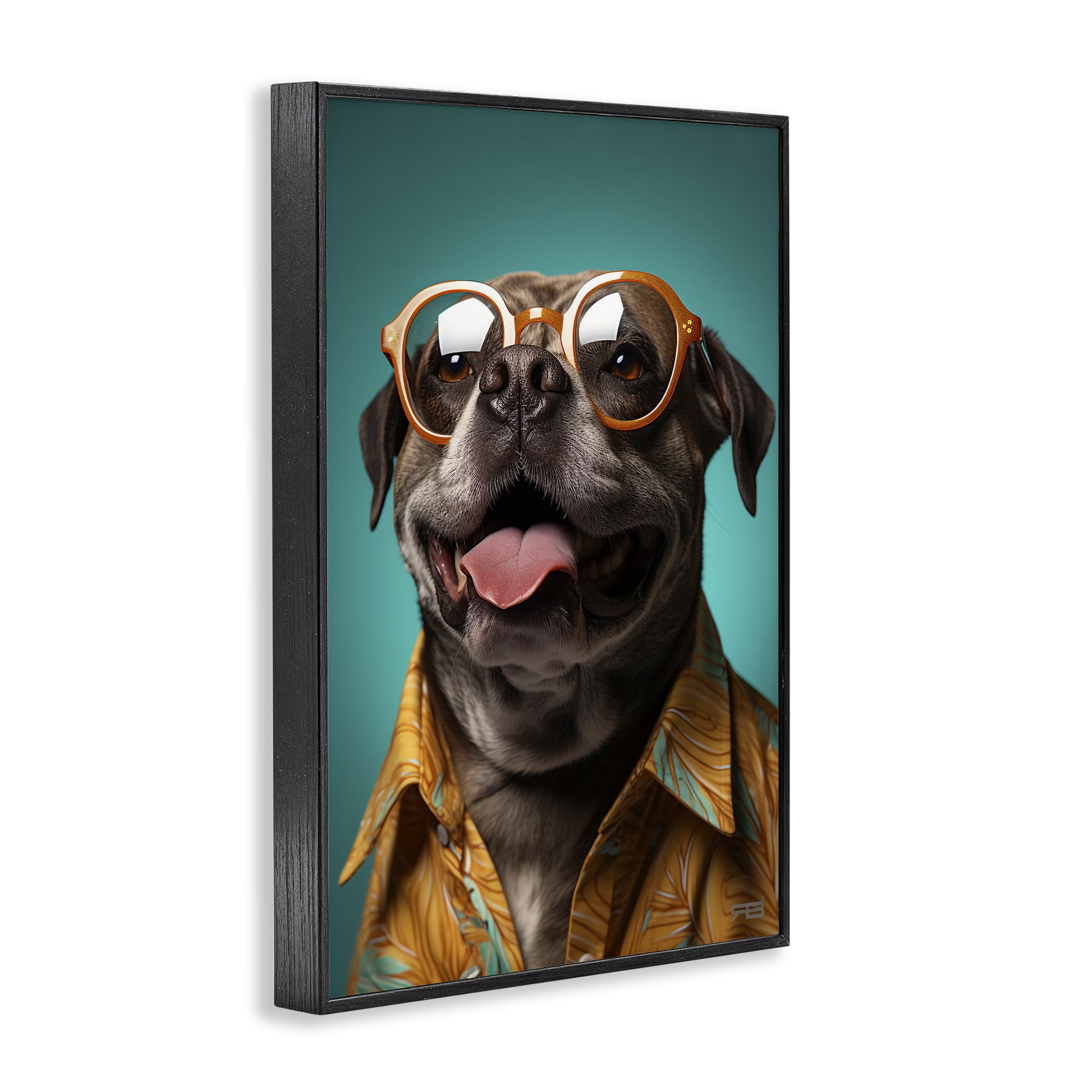 Stupell Industries Fashion Dog Friend Animals & Insects Painting Black Framed Art Print Wall Art, 12 x 18