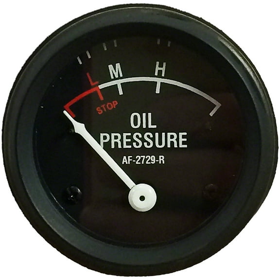 Oil Pressure Gauge (0-55 PSI) - Dash mounted, Black Face Fits John Deere Tractor     AF2729R AF2868R