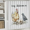 thumbnail image 5 of 4 Pcs Shower Curtain Sets Chicken Mom Era Shower Curtain Set with Curtain Rug Toilet Cover And U Shaped Mat Mom Gifts Mothers Day Birthday Gifts 12 Plastic Hooks for Bathtub Decor 72inch X 72inch, 5 of 8