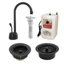 Westbrass Velosah 9" 1-Handle Hot Water Faucet with Filter and Disposal Trim, Matte Black