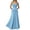 00-Light Blue332, variant on Women's Evening Party Gown Formal Sleeveless Square Neck Ruched Flowy Maxi Dress
