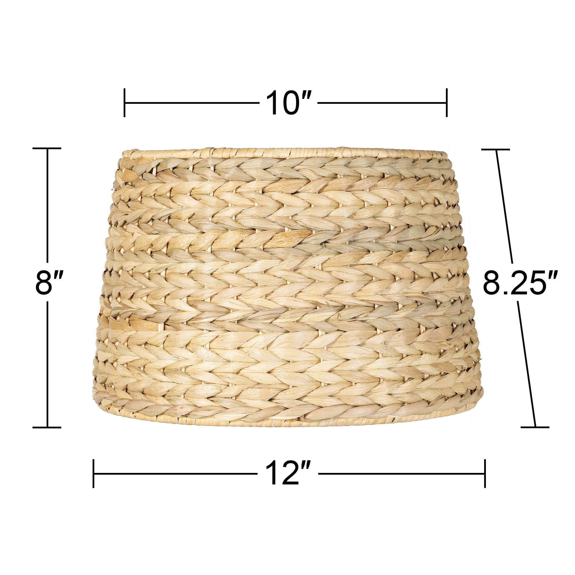 Imperial Shade Set of 2 Drum Lamp Shades Woven Seagrass Small 10" Top x 12" Bottom x 8.25" High Spider Harp and Finial Fitting