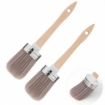 2 Pcs Chalk Paint Brush,Oval Paint Brush with Wooden Handle,1.97 Inch Width Furniture Painting Brush,Industrial Beech Cleaning Brush,Wall Trim Painting Tools for DIY Crafts Waxing Painting
