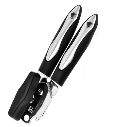 Can Opener Manual, Handheld Strong Heavy Duty Stainless Steel Can Opener, Comfortable Handle, Sharp Blade Smooth Edge, Can Openers with Multifunctional Bottle Opener