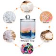 thumbnail image 6 of Yayeee 2 Pack Qtip Holder Bathroom Cotton Swab Canister with Lid Clear Dispenser Set, Abstract Painting, 6 of 6